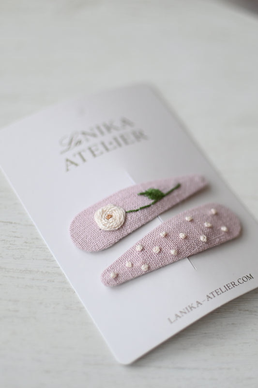 Špangice baby pink rose + dots