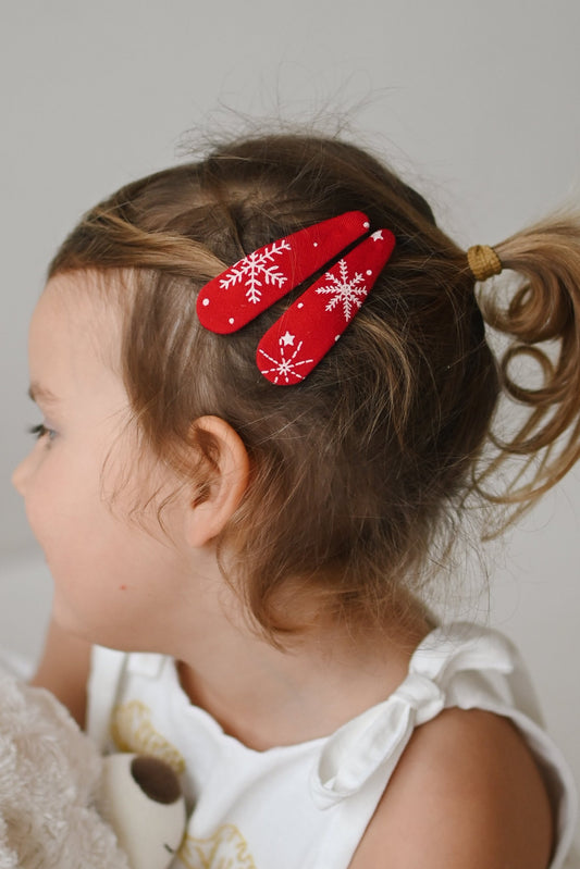 Špangice snowflakes red
