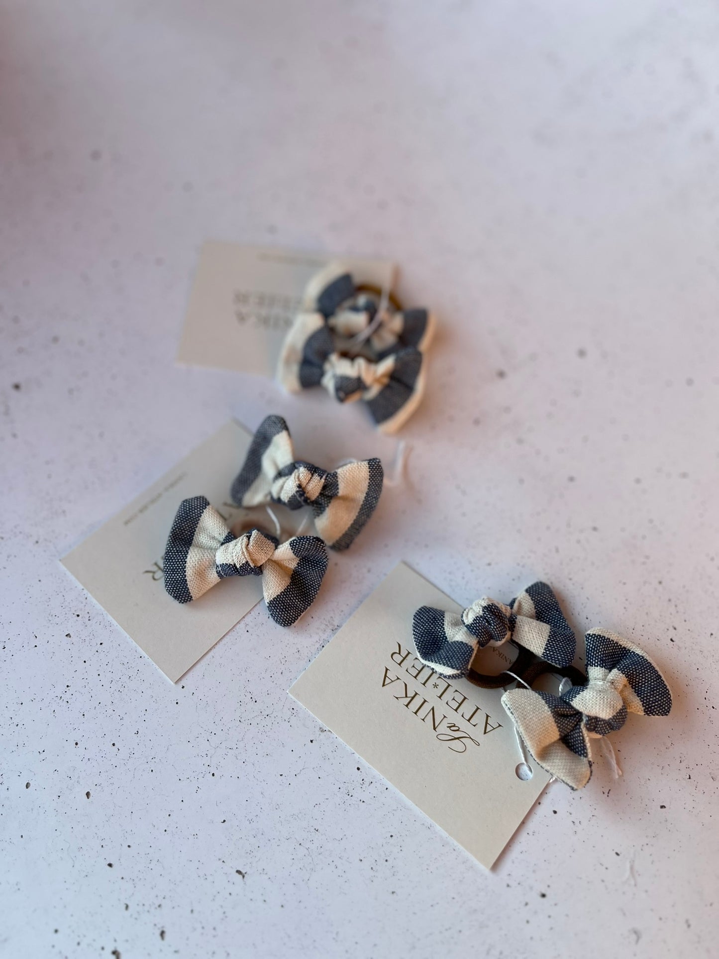 Mini mašnice (modre- črtaste)