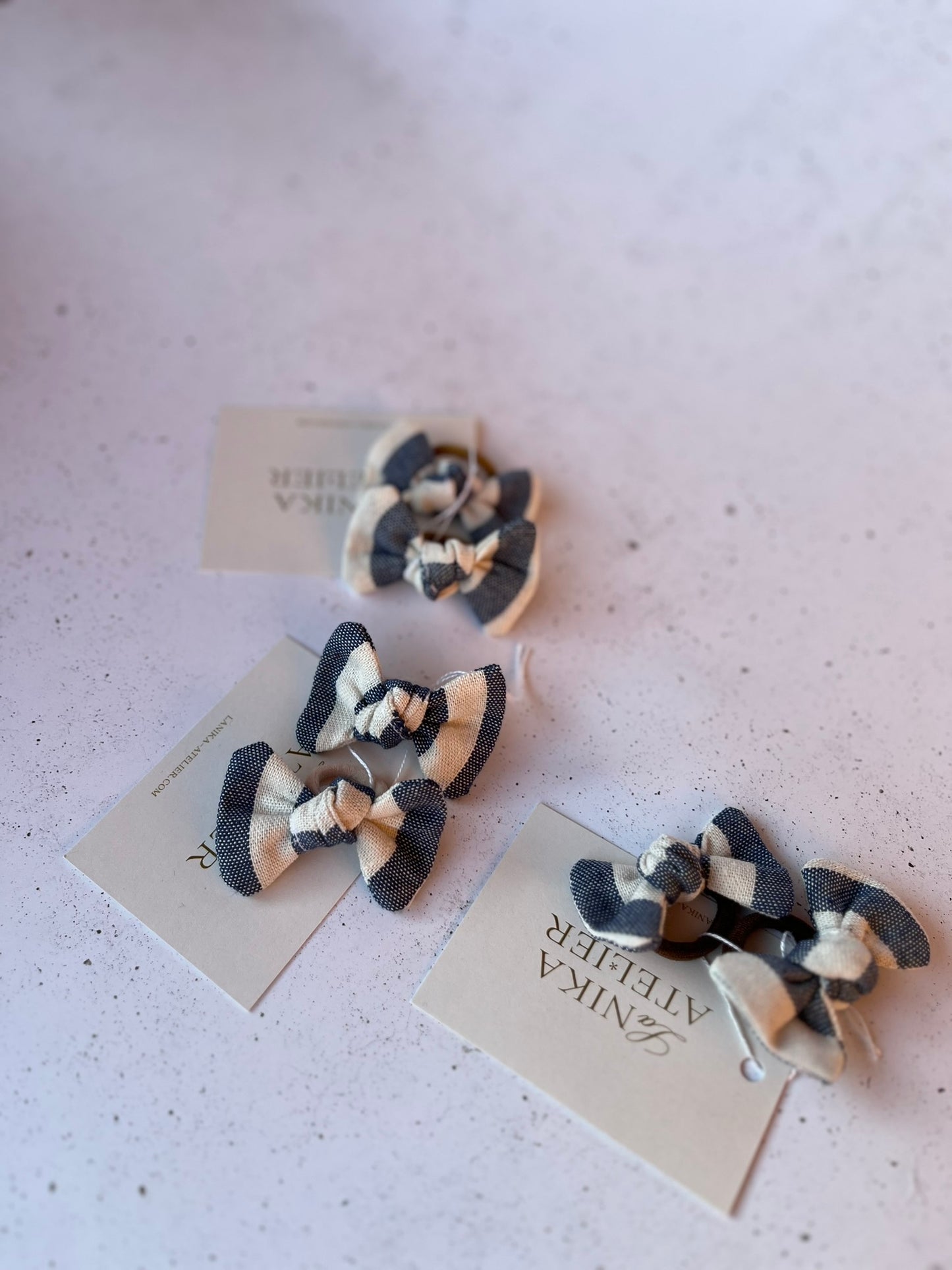 Mini mašnice (modre- črtaste)