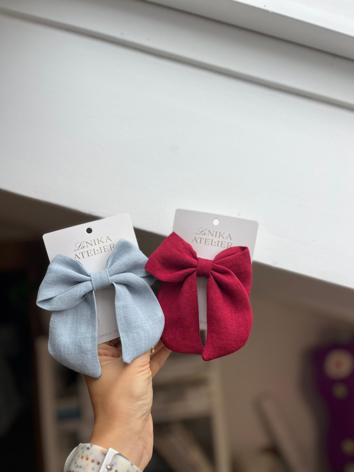 Lanena mašnica Sailor Bow: Large in Midi