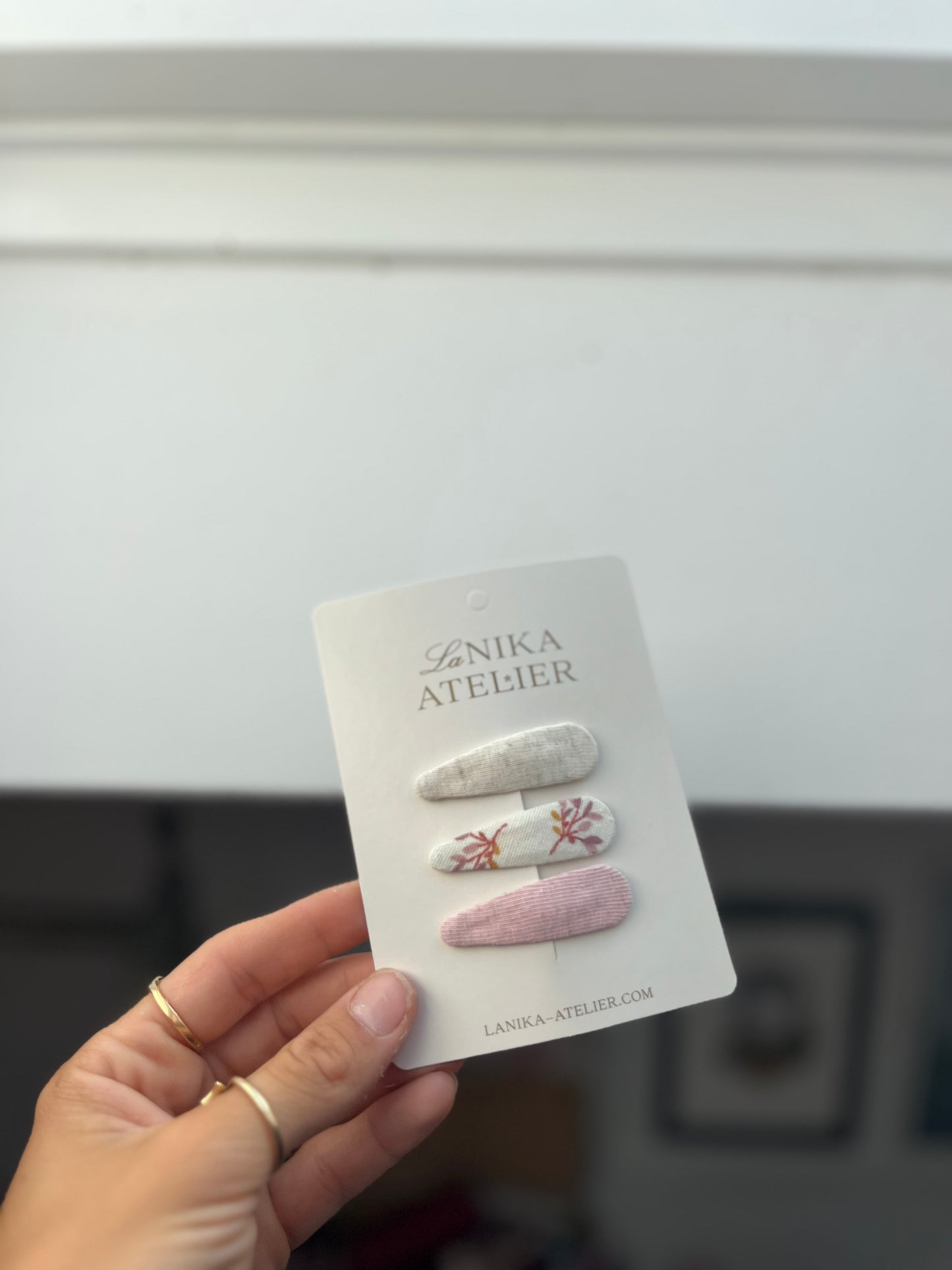 Špangice mini 5 cm trio pink, beige & floral