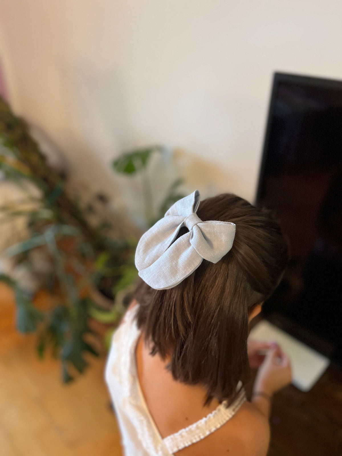 Lanena mašnica Sailor Bow: Large in Midi
