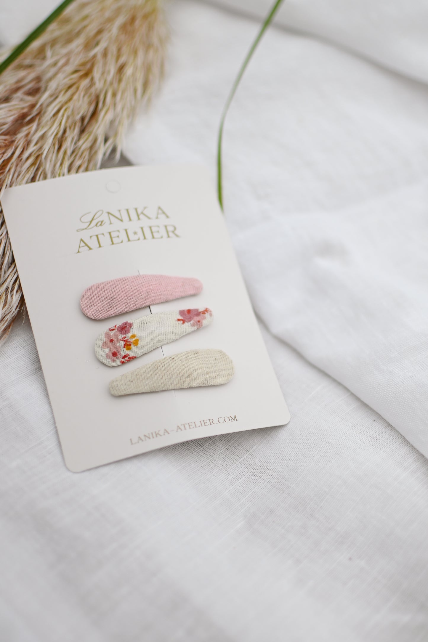 Špangice mini 5 cm trio pink, beige & floral