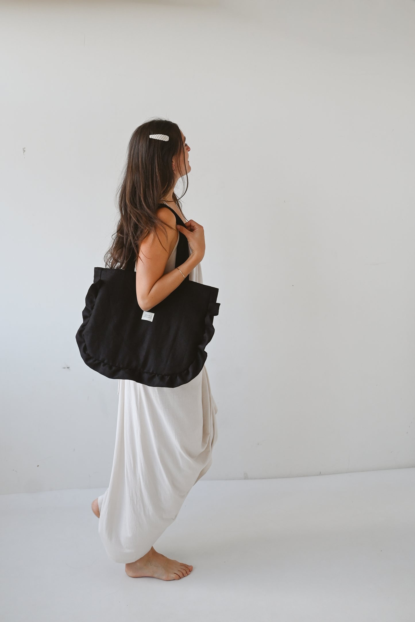 Lanena prešita torba "on the go"