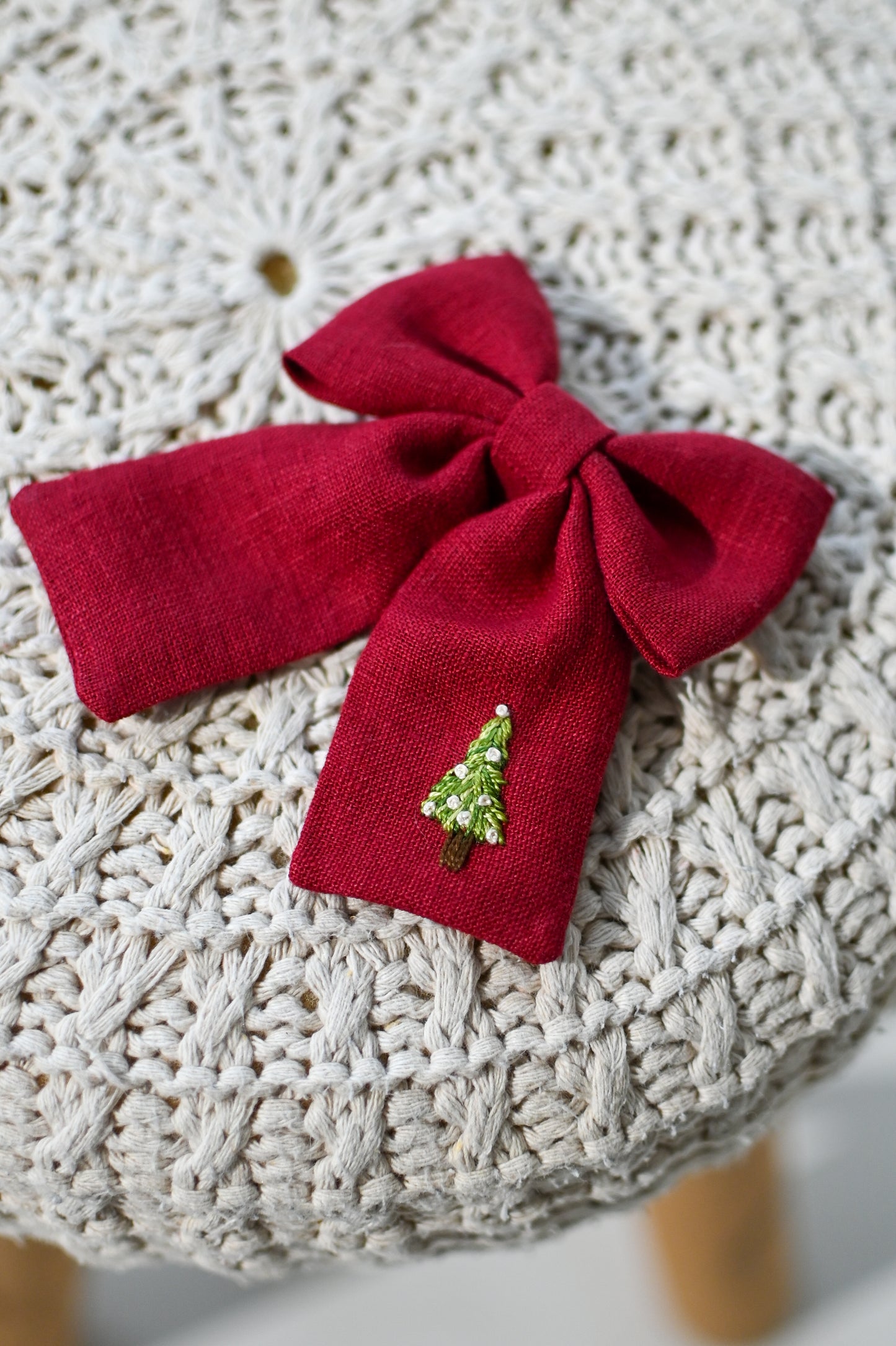 Mašnice Christmas tree (green, red, white, beige)