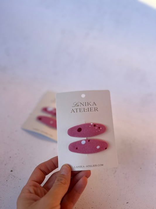 Špangice oval pink with dots