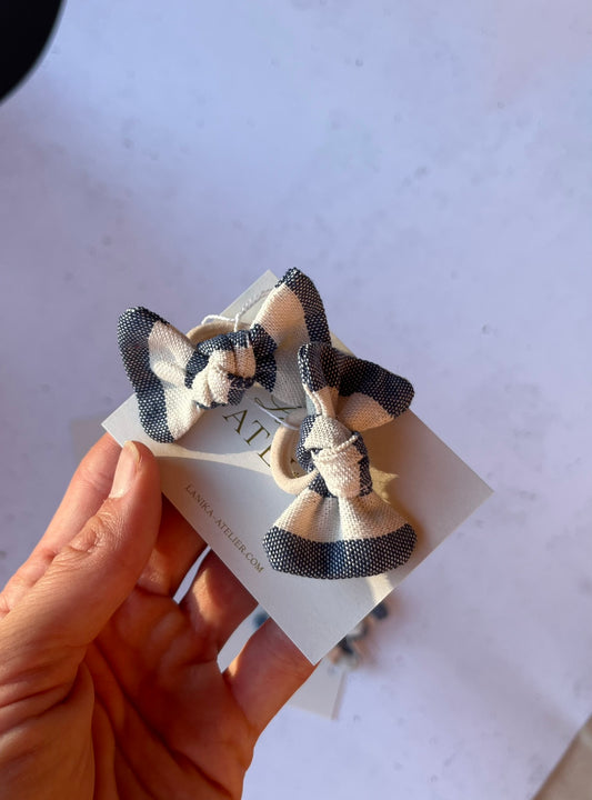 Mini mašnice (modre- črtaste)