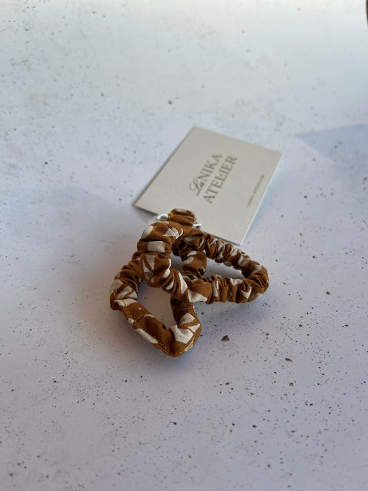 Mini skinny elastike (za čopke) caramel/blush