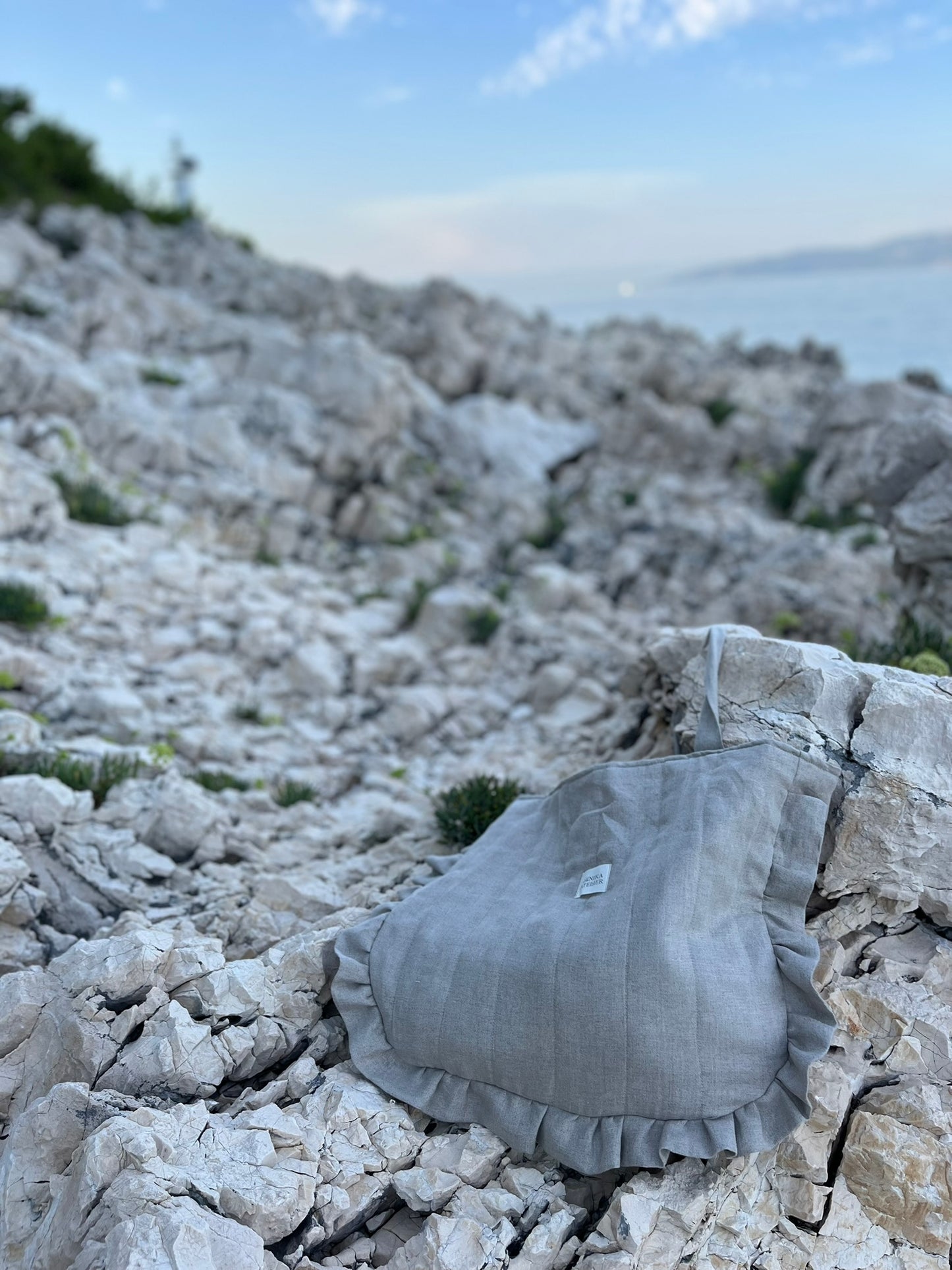 Lanena prešita torba "on the go"