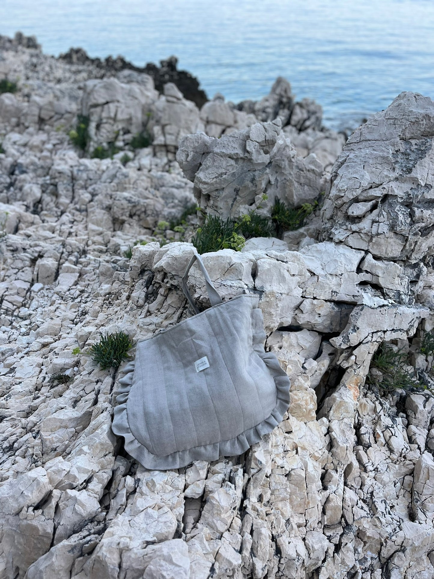 Lanena prešita torba "on the go"