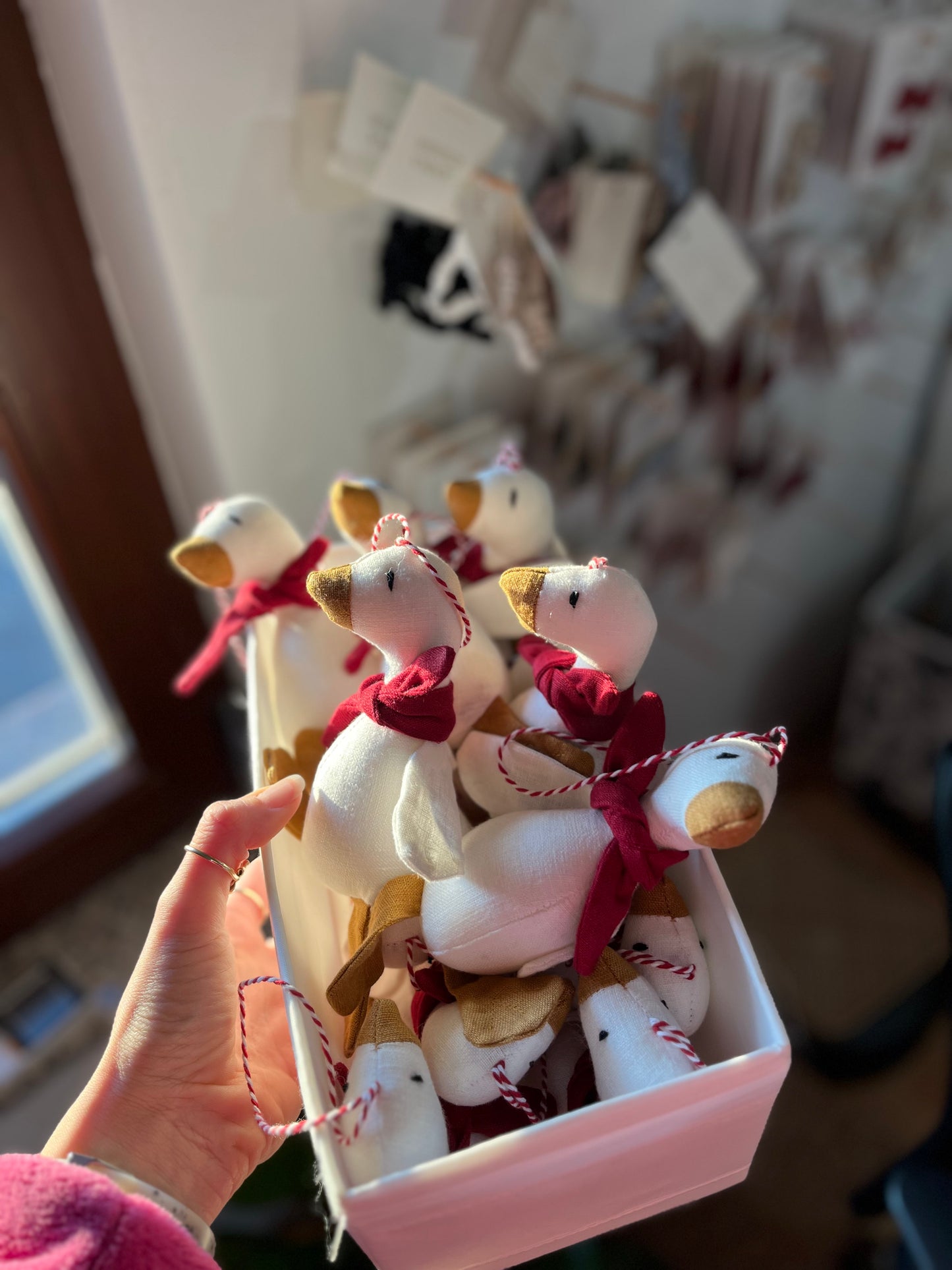 Lanena goska – dekorativni obesek