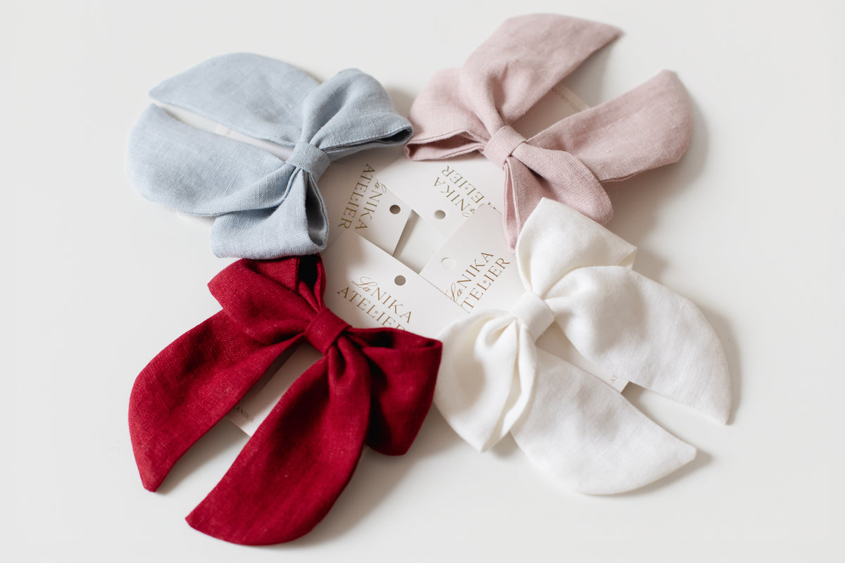 Lanena mašnica Sailor Bow: Large in Midi