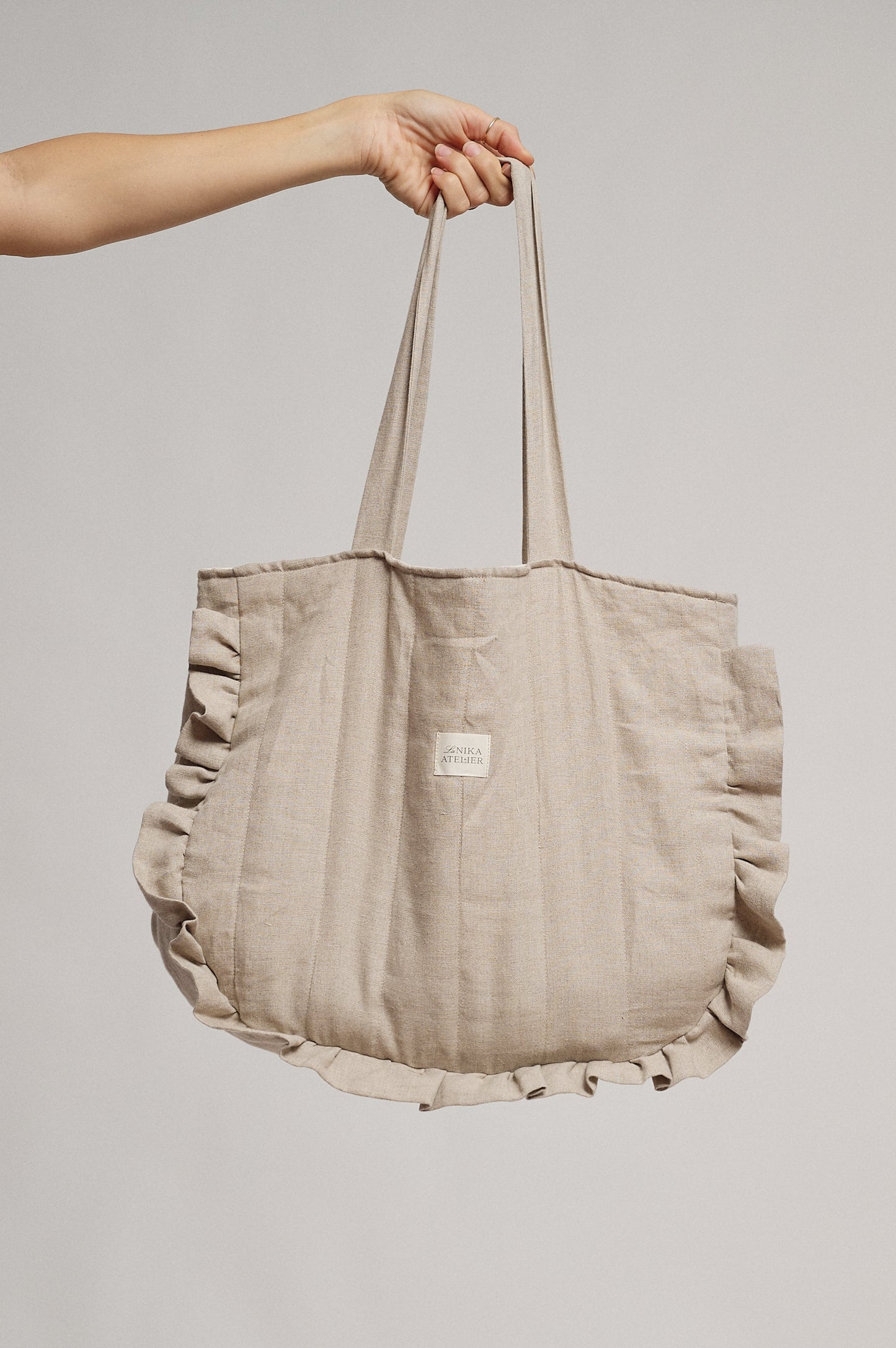 Lanena prešita torba "on the go"