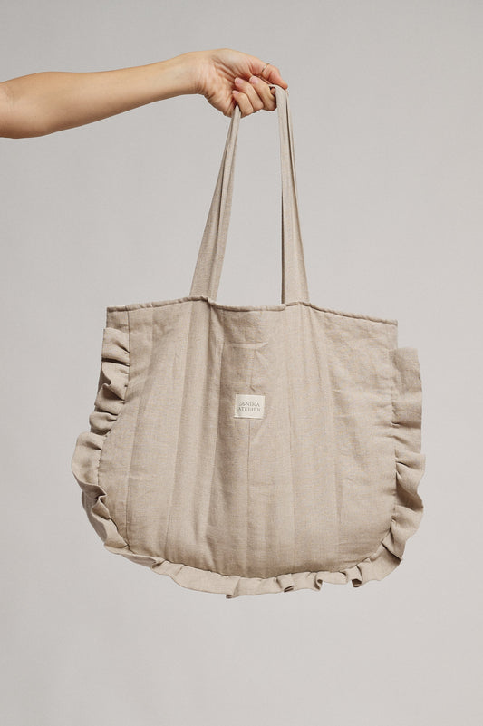 Lanena prešita torba "on the go"